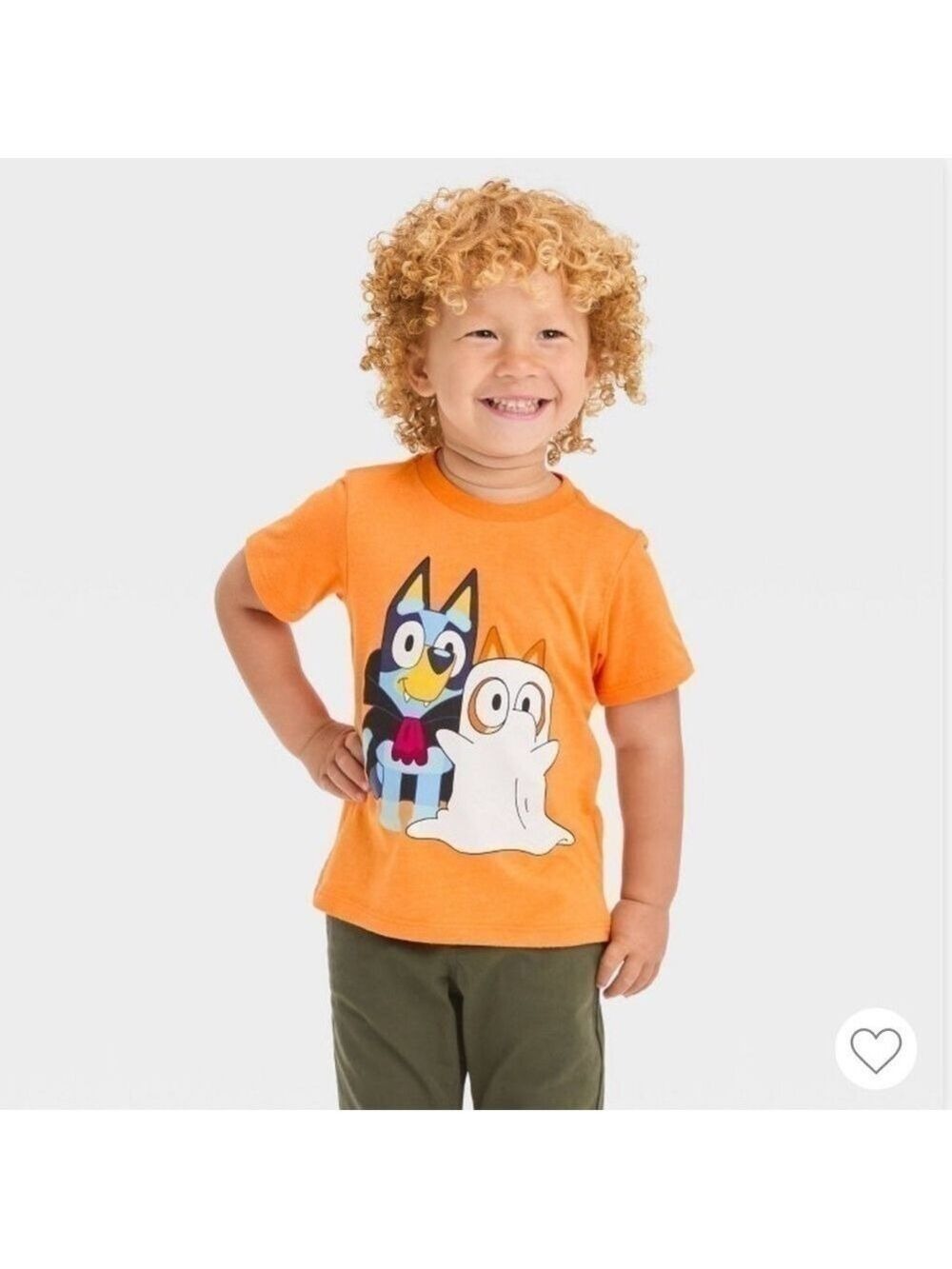 Moose Toddler Boys Bluey Halloween Bingo Short Sleeve T-Shirt Orange 2T